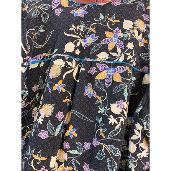 Johnny Was JADE Cruz Lounge Top Floral Silk Button Blouse Long Sleeve L13819 XL - Picture 9 of 13